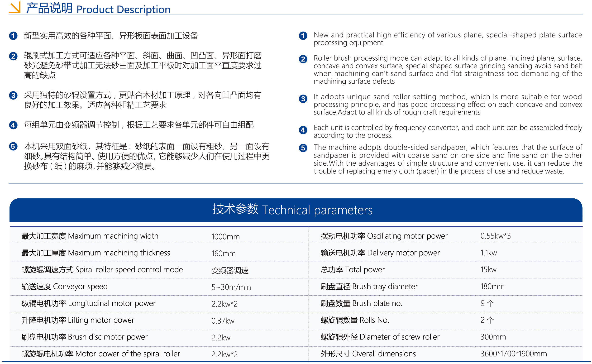 ZJX1000-6SD异形砂光机详细介绍和具体参数